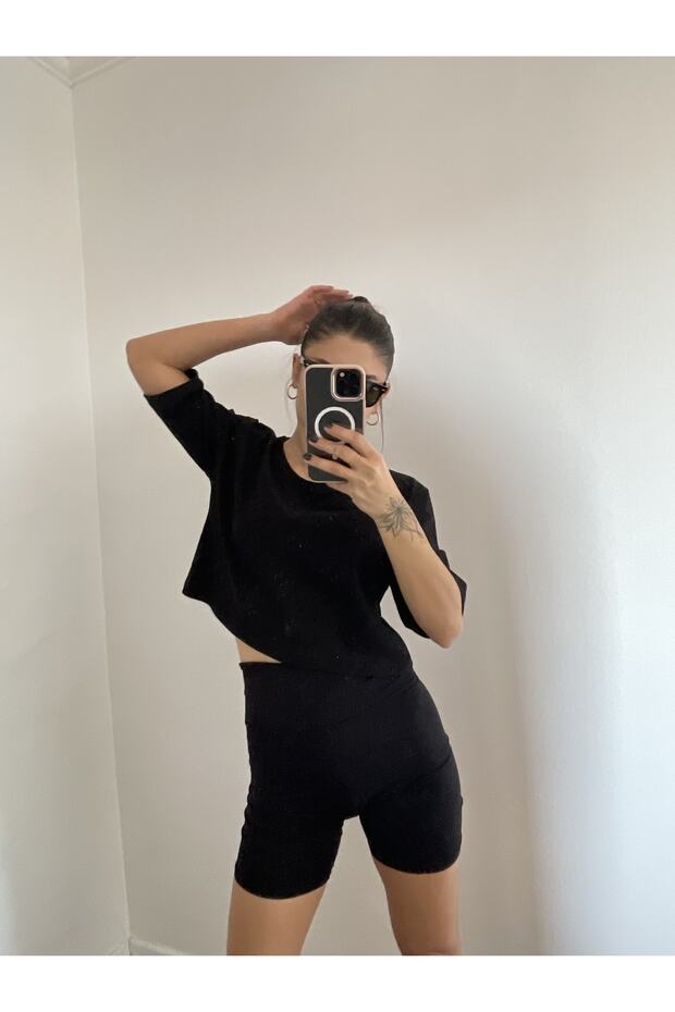 Siyah Basic Pamuklu Tshort - 2