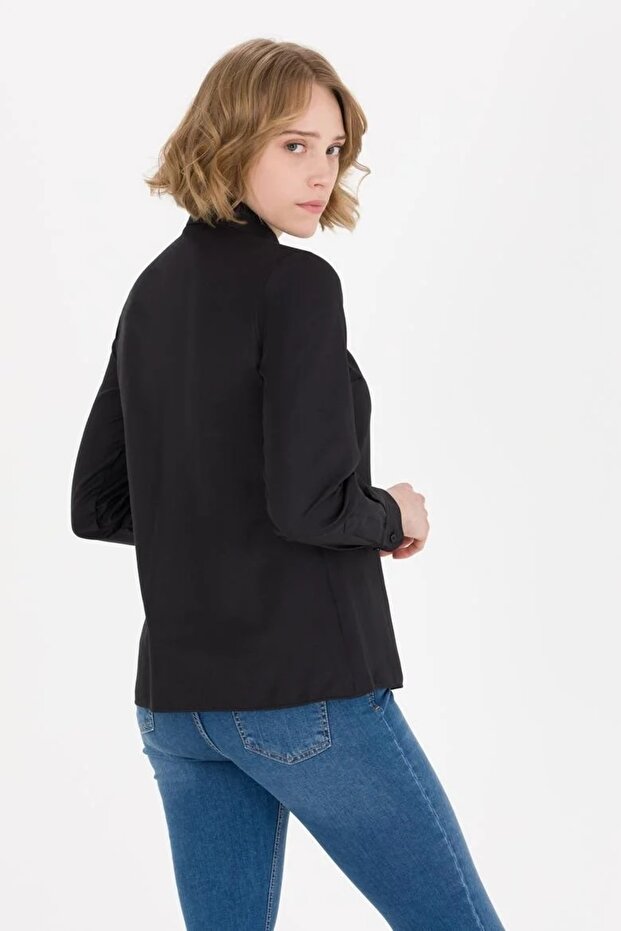 Kadın Basic Gömlek Uzunkol - 4