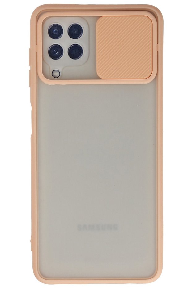 Case for Samsung Galaxy M22 Pink Camera Protection Sliding Without Printing Silicone