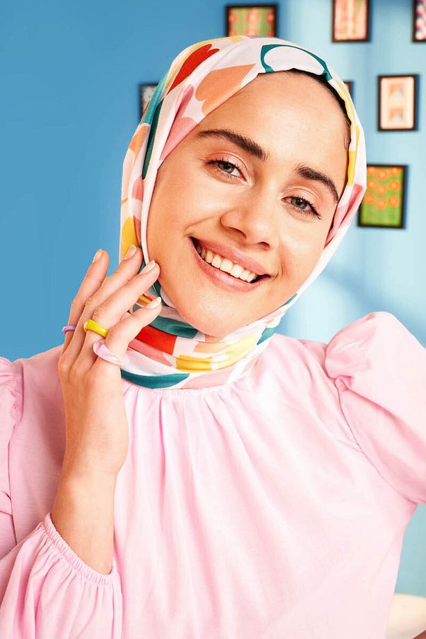 Kalp Desen Pamuk Şal - 1