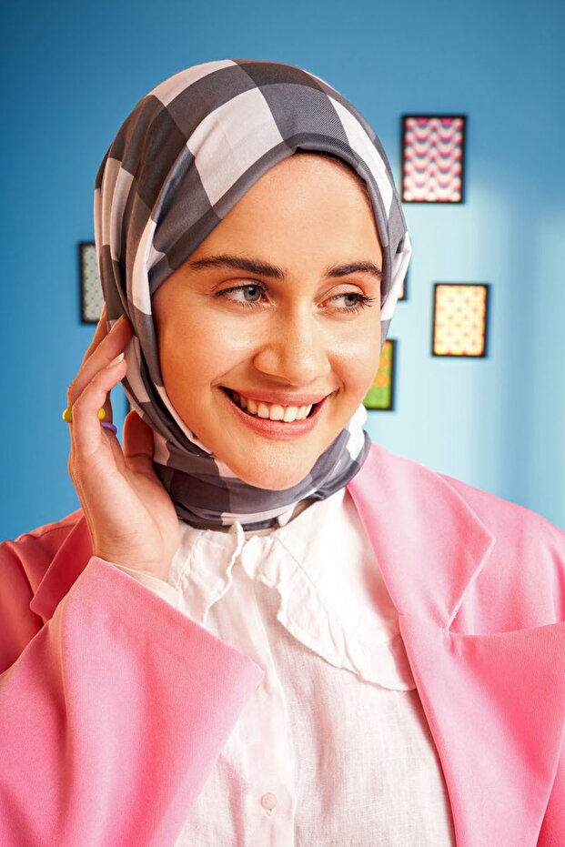 شال قطني بنمط منقوش - 2