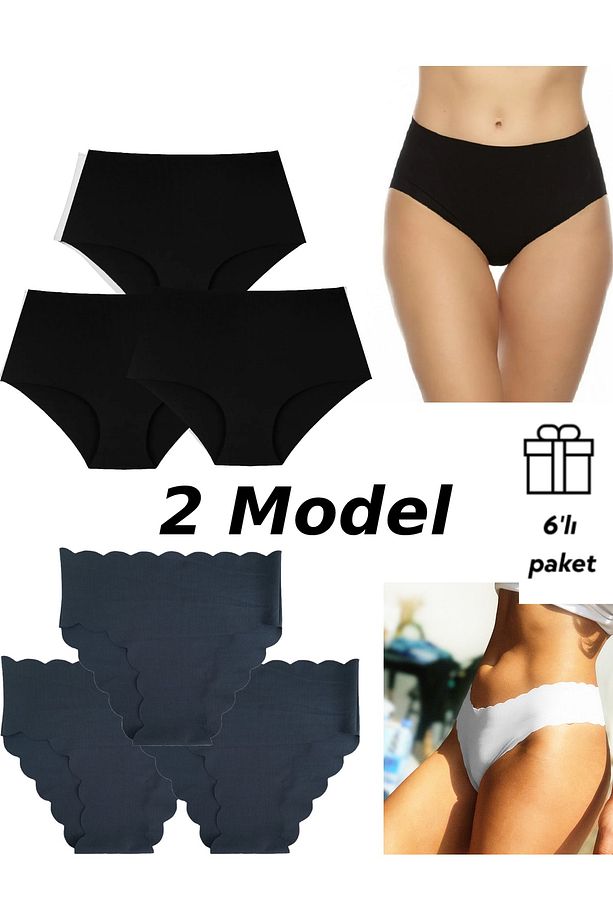Külot Lazer Külot 2 Ayrı Model 6 Lı Set Iz Yapmayan Külot Kilot Ithal Ürün - 1