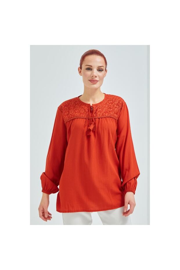 Women's Pomegranate Flower Chilean Cloth Mother's Jersey Blouse