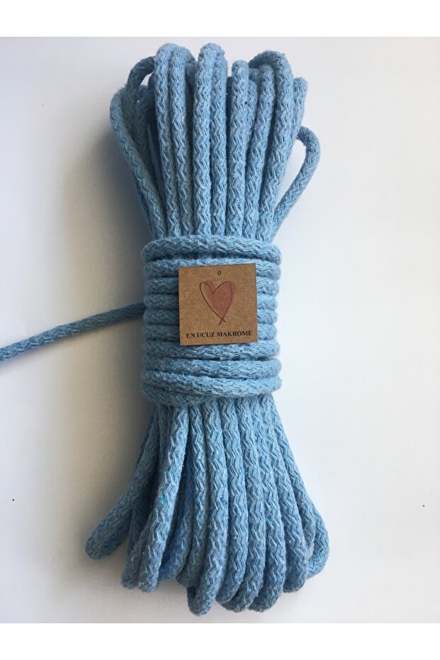 Makrome Ip (10 Metre) Pamuk Dokuma Tress Kaytan Dikilebilir Sepet Supla Çanta Ipi - 1