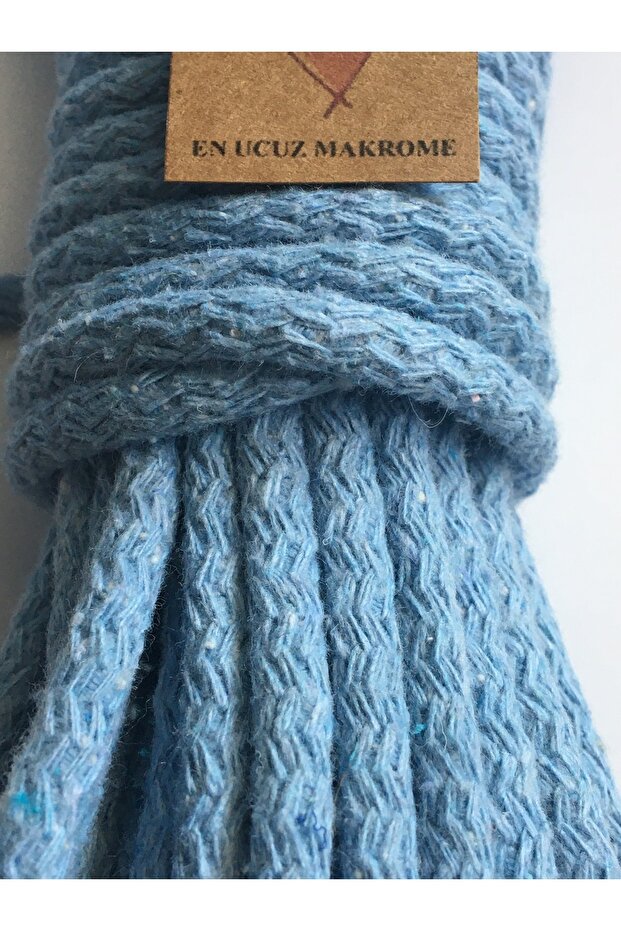 Makrome Ip (10 Metre) Pamuk Dokuma Tress Kaytan Dikilebilir Sepet Supla Çanta Ipi - 2