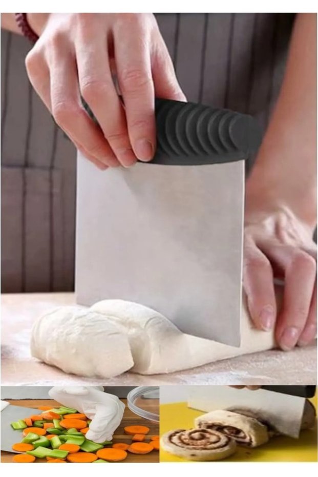 Stainless Steel Pattern Handle Spatula Dough Cutter Scraper