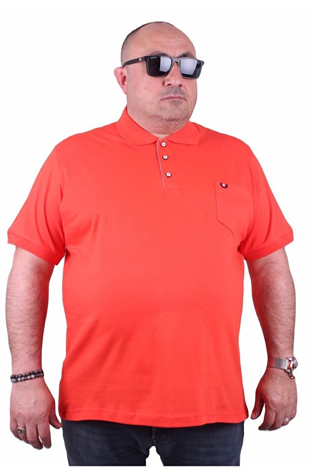 Plus Size Lycra Classic Pocket Polo T-Shirt 11501 Pomegranate Blossom