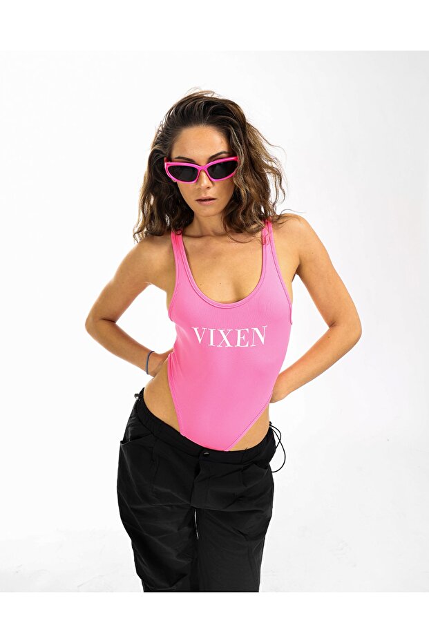 Vixen Basic Pembe Bodysuit - 1