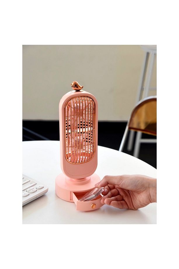 2 Fanlı Kule Tipi Masa Fanı Hızı Ayarlanabilir Mini Usb Şarjlı Vantilatör - 2