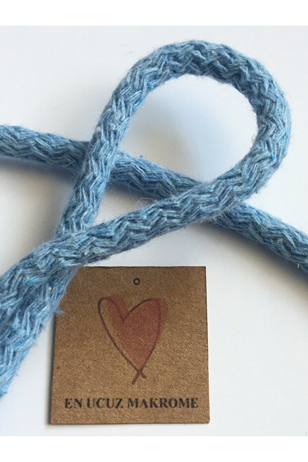 Makrome Ip (10 Metre) Pamuk Dokuma Tress Kaytan Dikilebilir Sepet Supla Çanta Ipi - 3