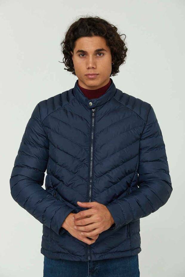 22Kceed01022 1022 Men's Micro Coat Navy Blue
