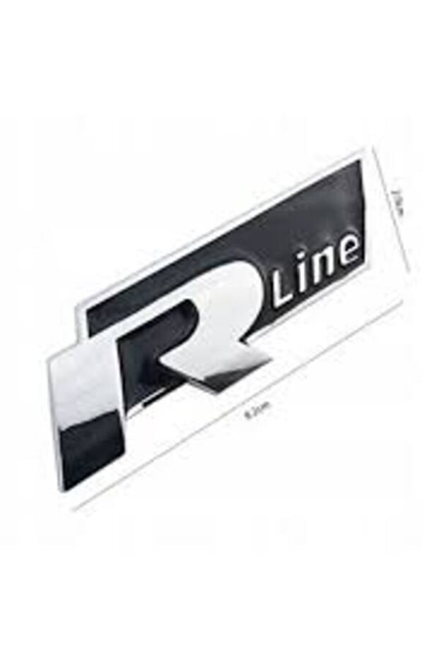 Volkswagen R Line Black-silver Metal Rear Trunk Logo