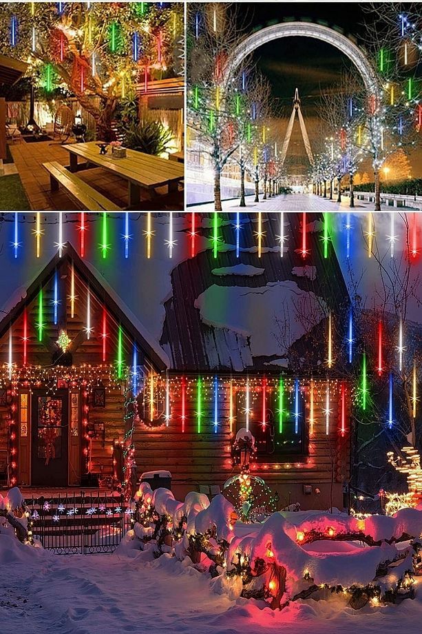 ® 10 Adet Iç Ve Dış Mekan Için Uyumlu Renkli Rgb Akan Meteor Led - 3