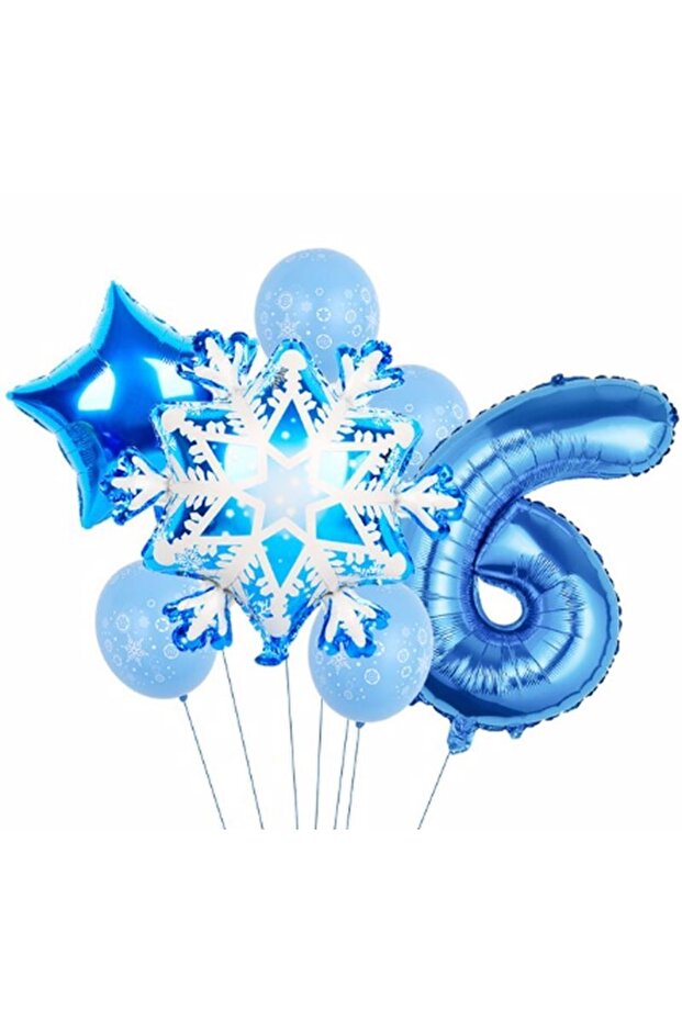 Snowflake Frozen Elsa Winter Concept Snowflake 6 Year Old Balloon Concept Birthday Set Age Balloon Set