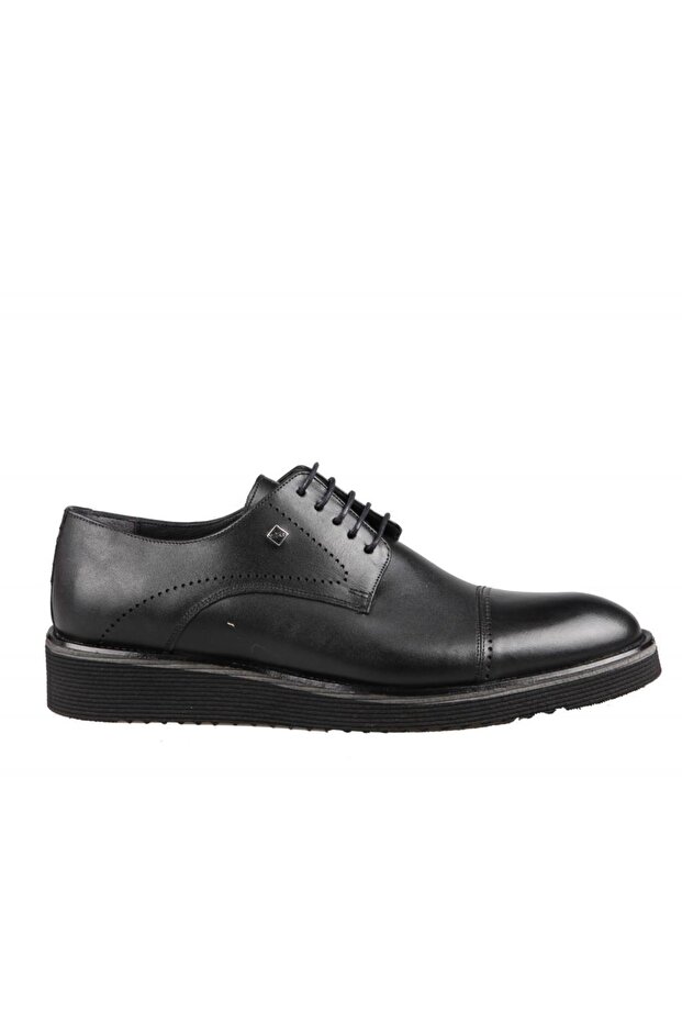 2928 Genuine Leather Black Men's Casual Shoes