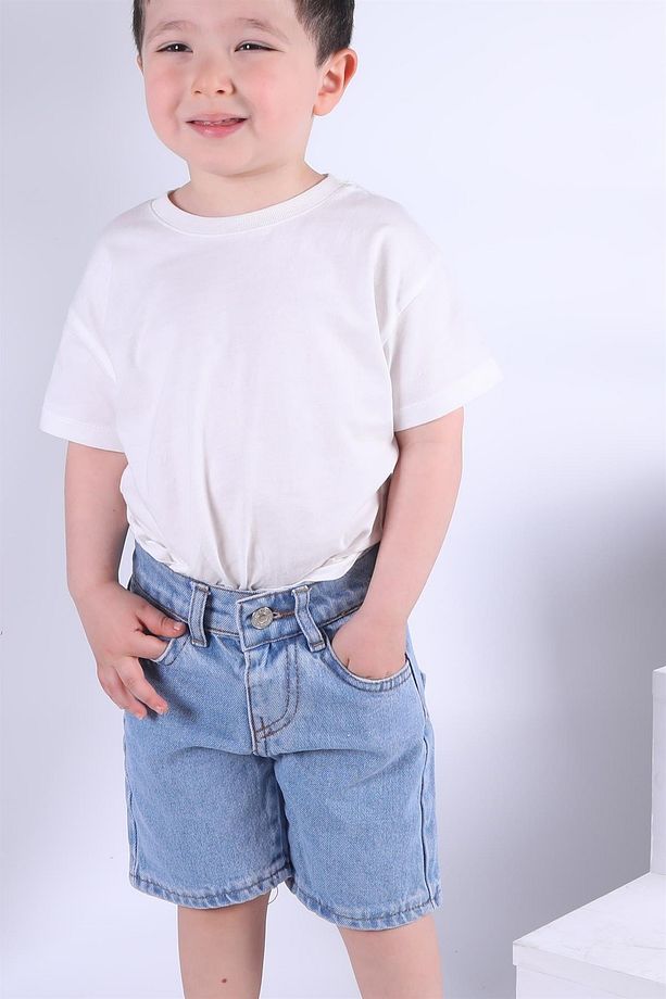 Kot Şort Unisex Mavi - 2