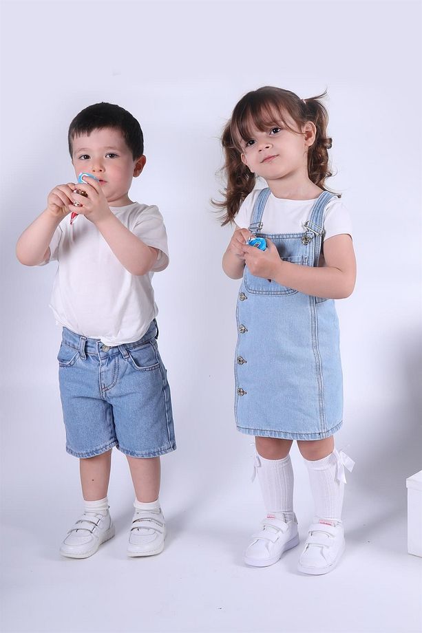 Kot Şort Unisex Mavi - 3