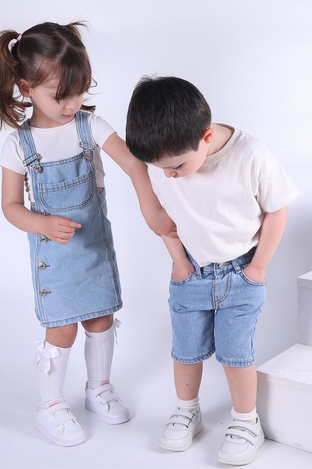Kot Şort Unisex Mavi - 4