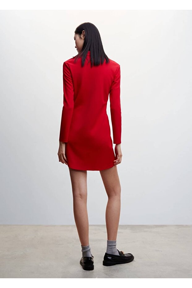 Düğüm Detaylı Gömlek Elbise - 4