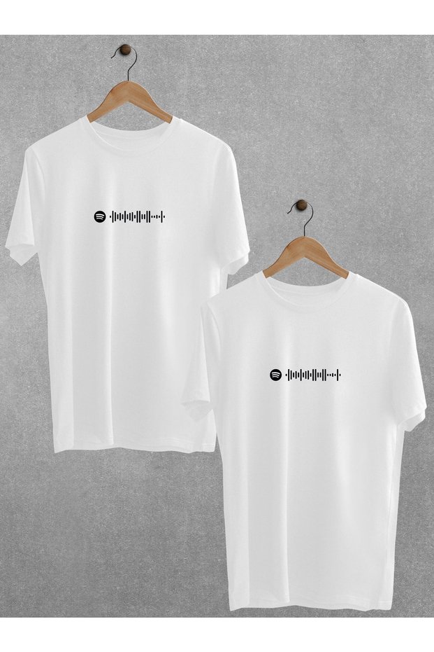 Spotify Ed Sheeran Shape Of You T-Shirt Dear Couple Set Black White Oversize Couple T-shirt