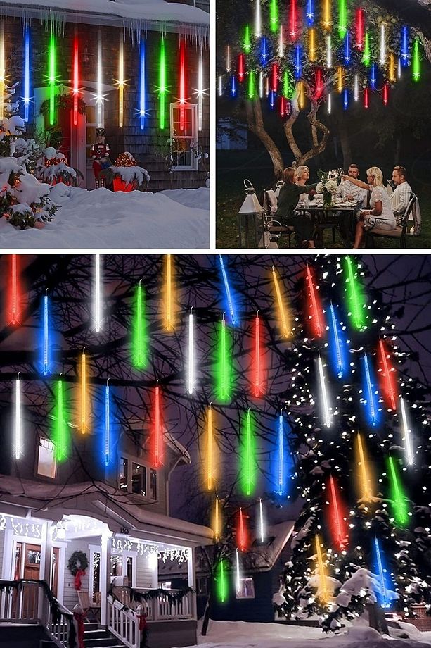® 10 Adet Iç Ve Dış Mekan Için Uyumlu Renkli Rgb Akan Meteor Led - 4