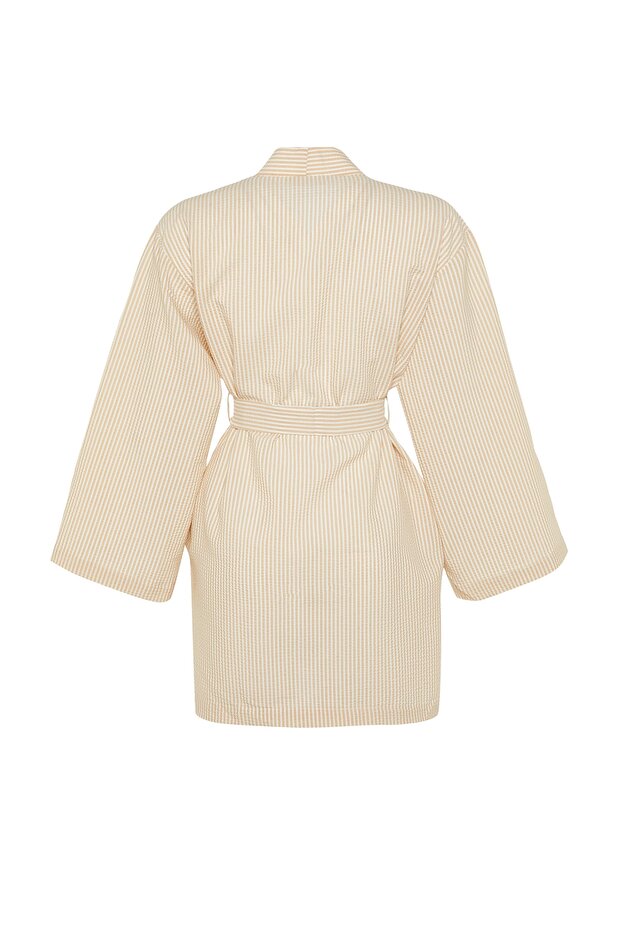 Taş Kuşaklı Dokuma Gofre Çizgili Kimono & Kaftan TCTSS23KK00001 - 9