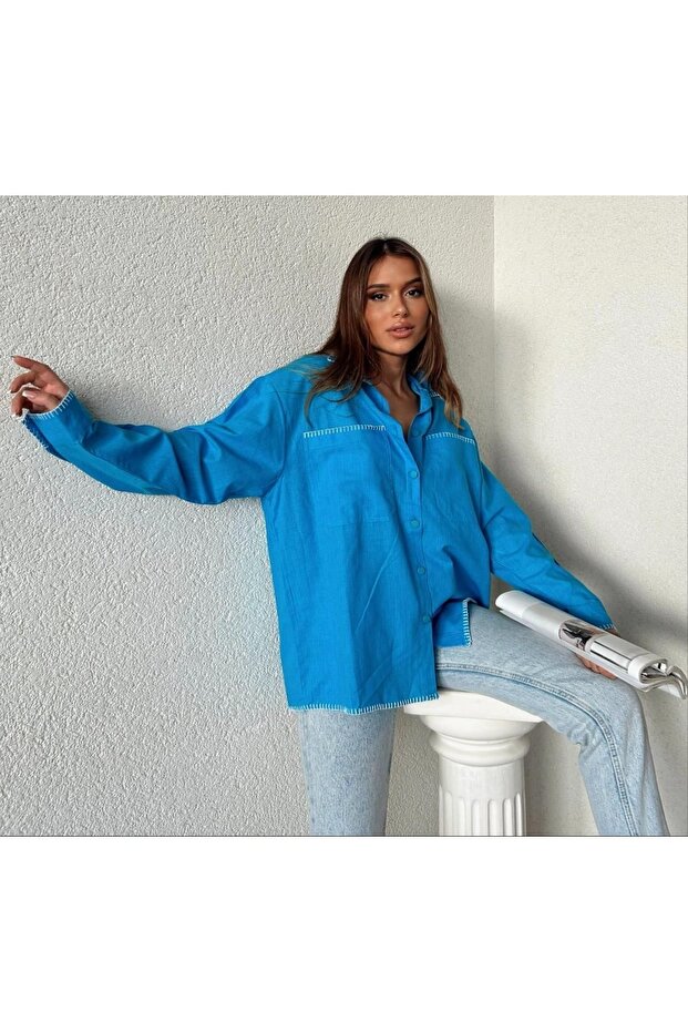 Dikiş Detaylı Gömlek - 1