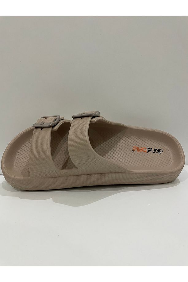 Camel Çift Toka Kadın Platform Yazlık Terlik - 3