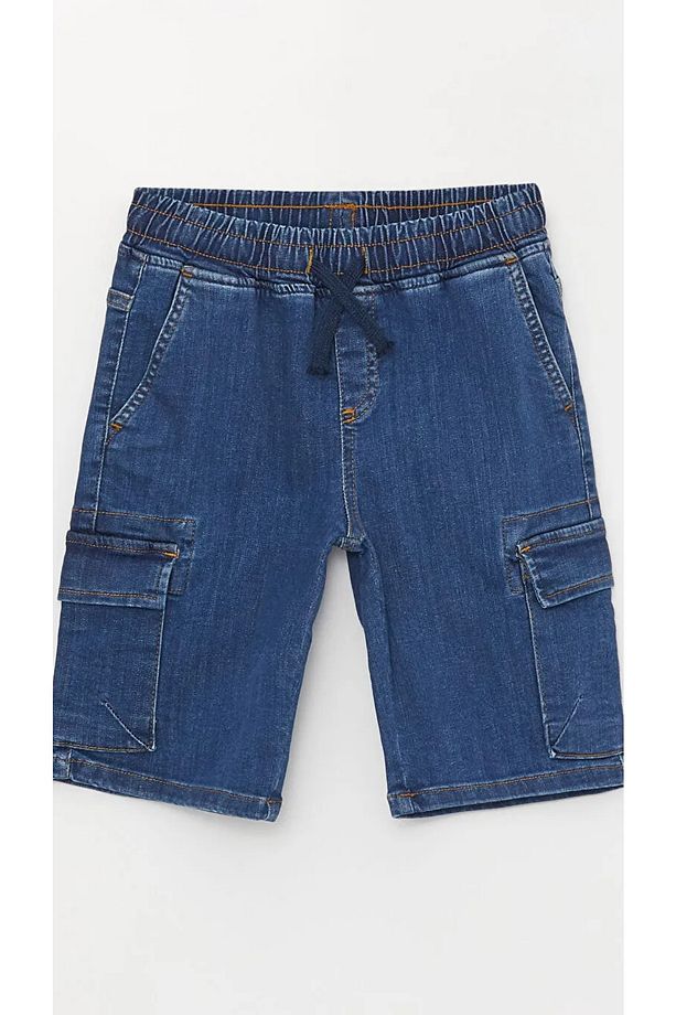 LCW Kids Beli Lastikli Erkek Çocuk Jean Şort - 1