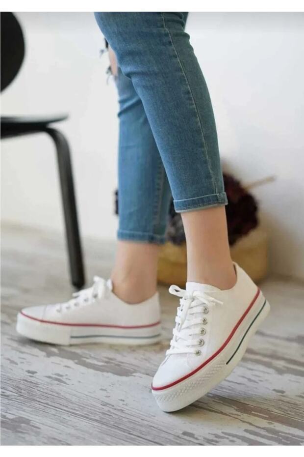 High Sole Low White Women's Summer Linen Sneaker Sports Shoes