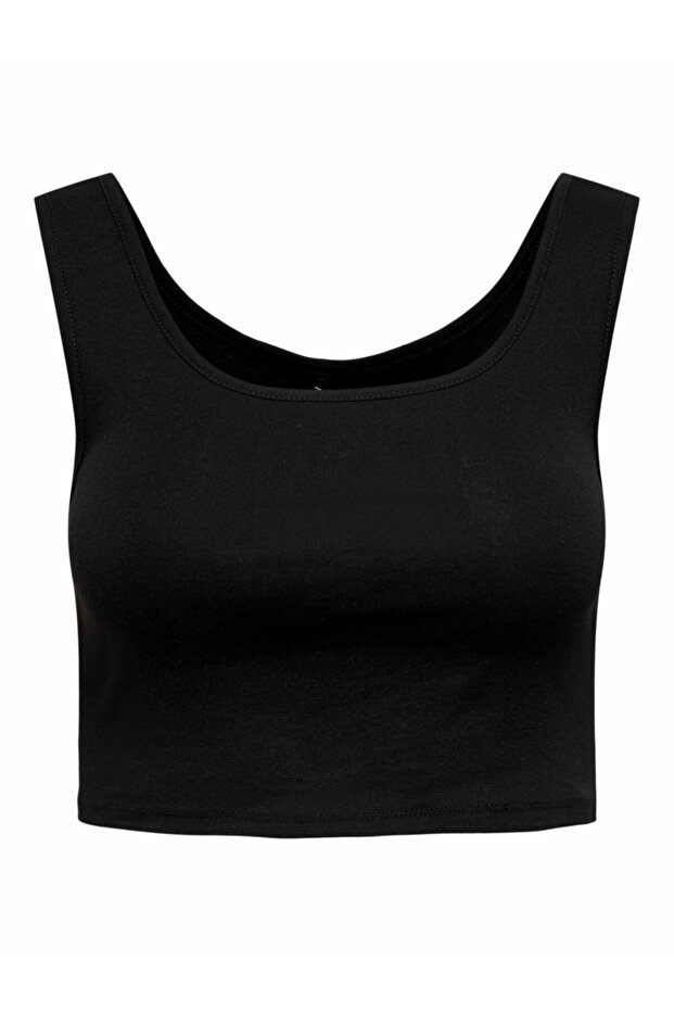 Kadın Siyah Crop Top Atlet - 1
