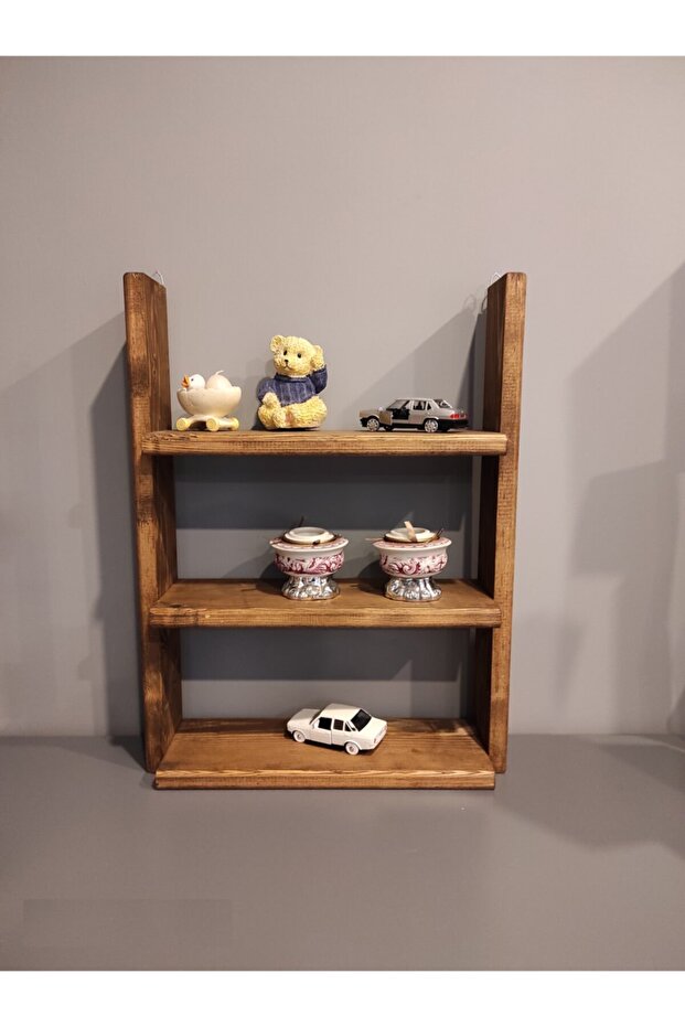 Ahşap Duvar Rafı 3 Raflı - 2