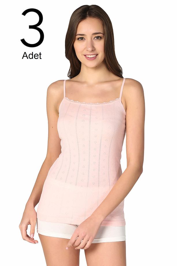 Somon 3'lü Paket Somun Ip Askı Kadın Atlet - 1