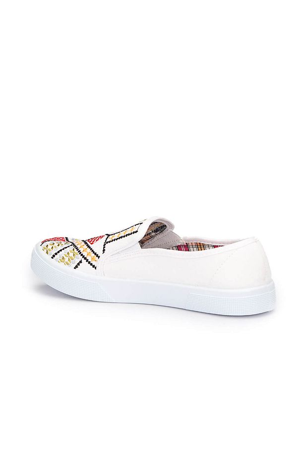 71.354909.Z Beyaz Kadın Slip On 100246370 - 3