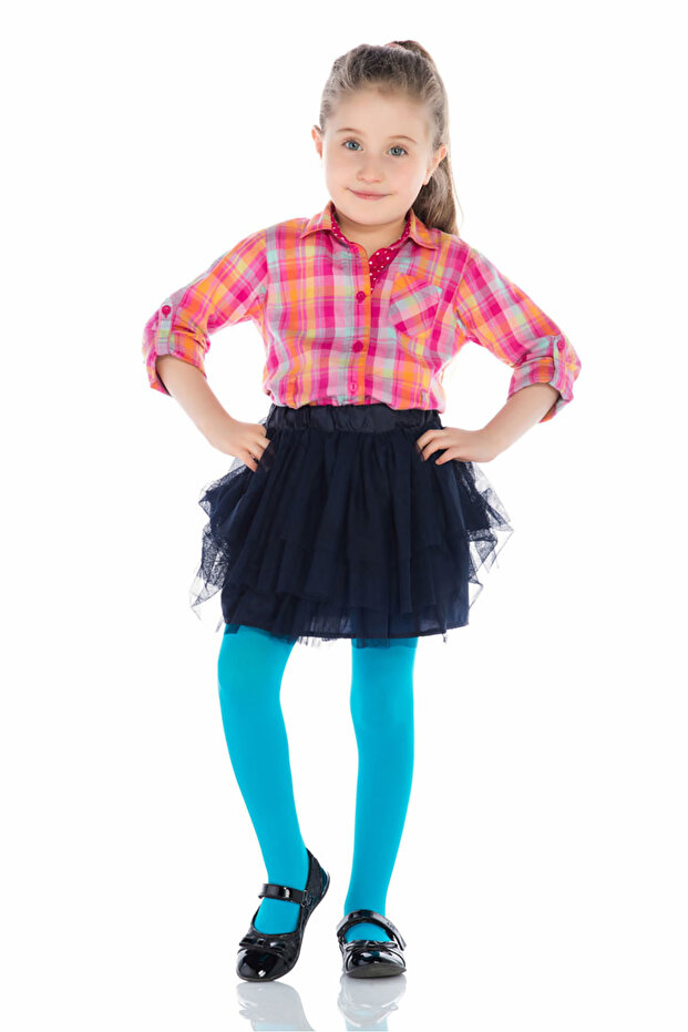 PRETTY MICRO40 COCUK KULO Turquoise Girl's Pantyhose100183847