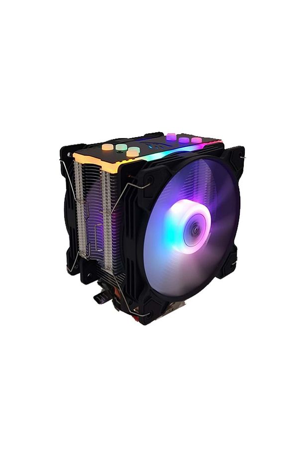 T4 (amd/ıntel Uyumlu) Cpu Soğutucu Fan Rgb Light Board Çift Fan - 1