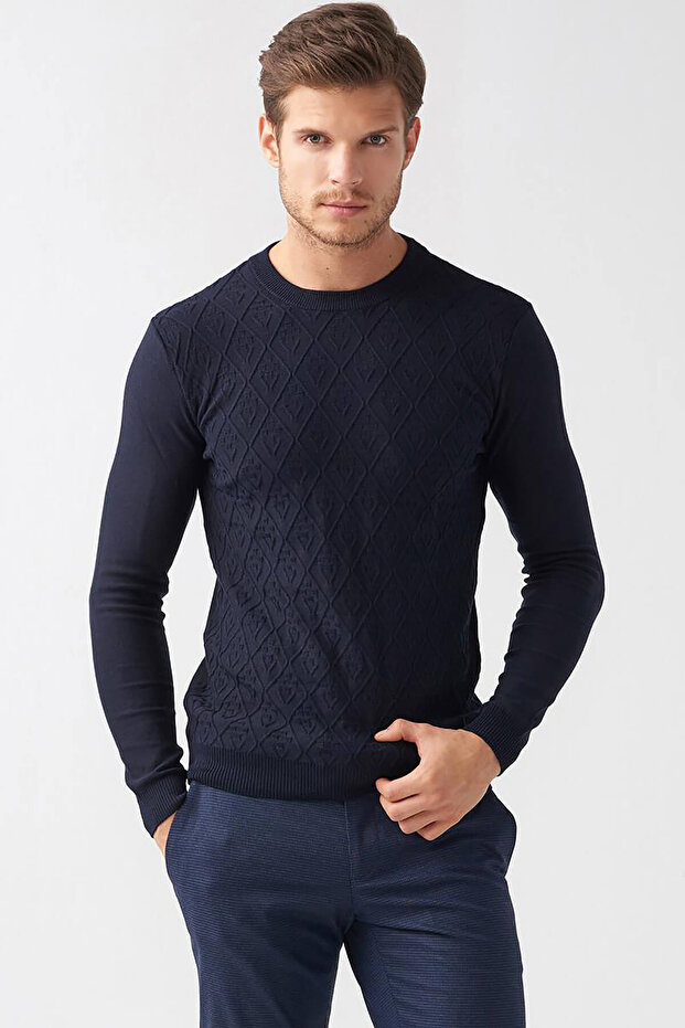 Men's Navy Blue Sweater - 11173Laci