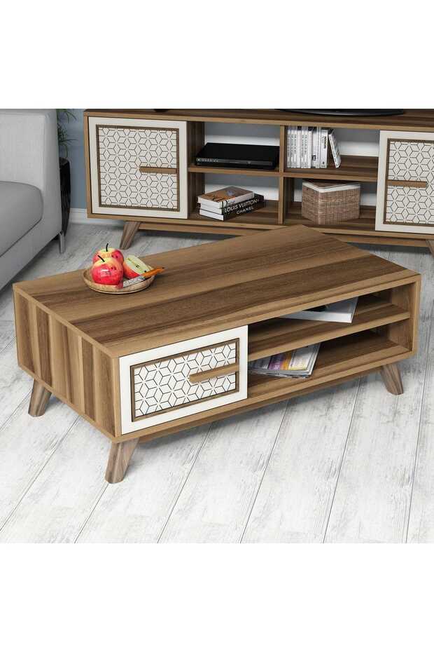 Ayla Orta Sehpa - Ceviz/Krem - 3