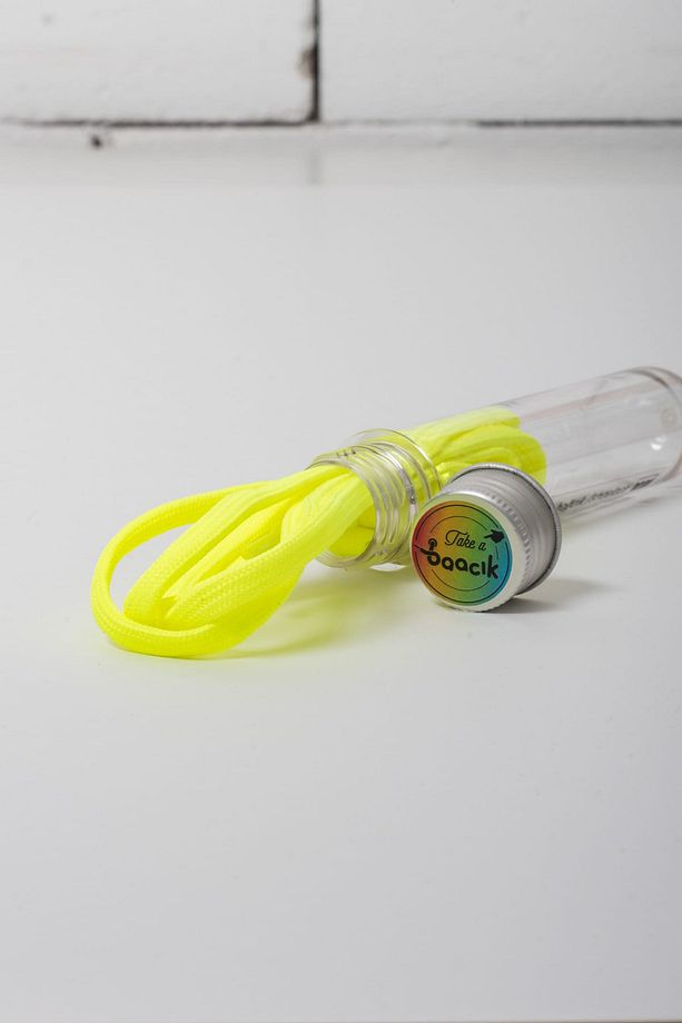 Ayakkabı Bağcığı - 110 cm Sıkı Örgü Neon Sarı Bağcık - 35TB110SS - 2