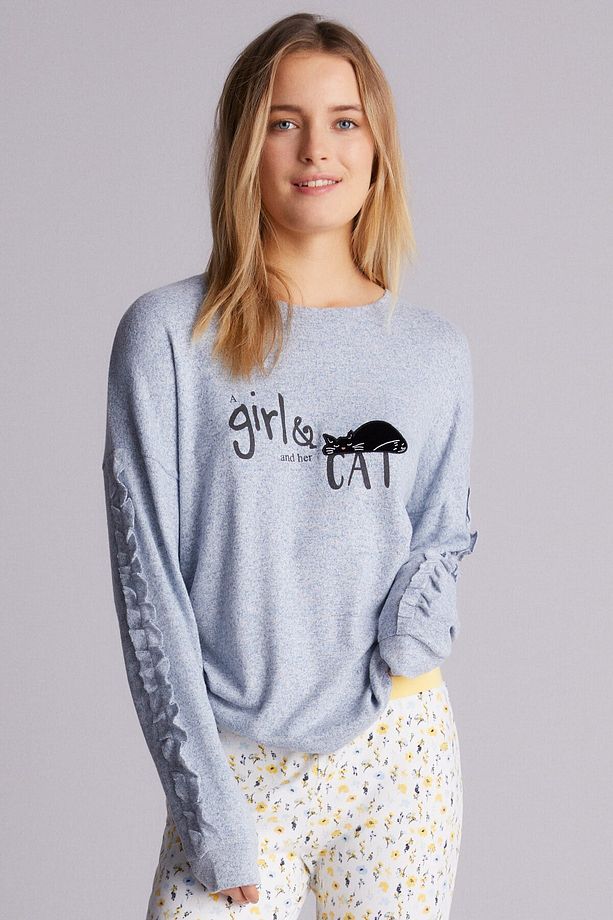 Bebek Mavi Her Cat Sweatshirt - 2
