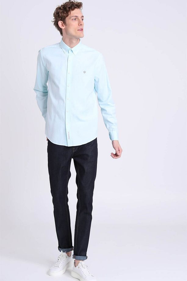 Erkek Slim Fit Tom Basic Gömlek Nane LF18SMSH111796 - 2