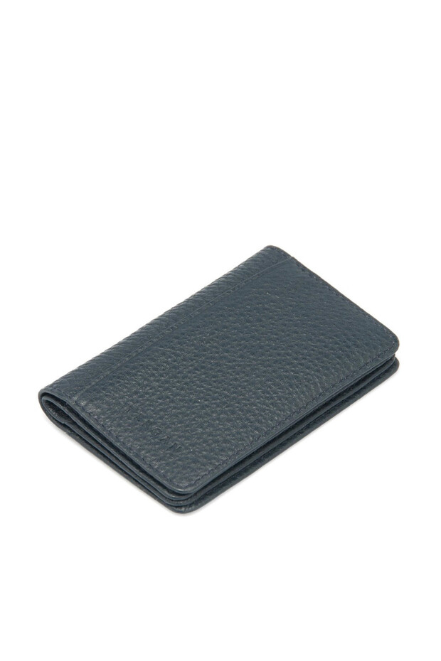 Genuine Leather Navy Blue Unisex Credit Card Holder S1KK00001601