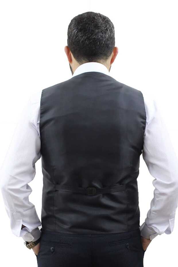 V YAKA SİYAH YELEK 50200 - 5