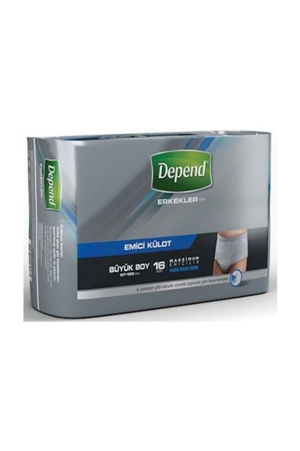 Depend Emici Külot Eko Avantaj Paket Büyük Erkek 2'li Set 32 Adet - 1