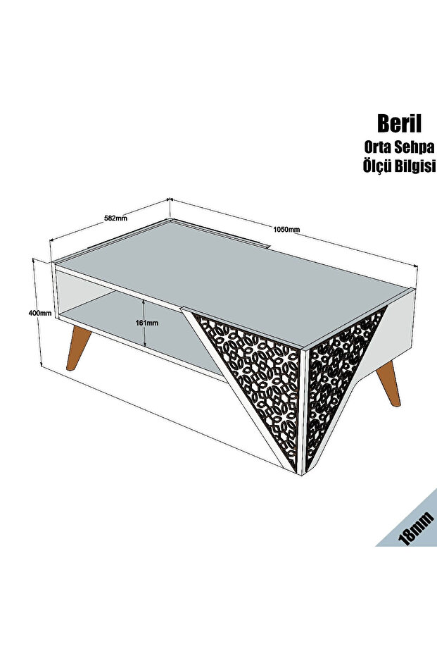 Beril Orta Sehpa - Beyaz - 4