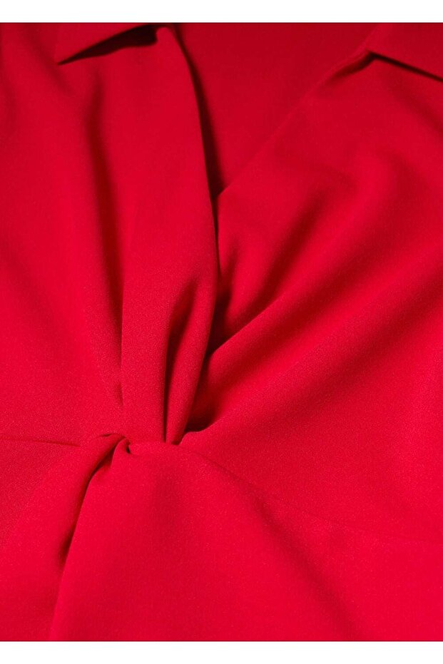 Düğüm Detaylı Gömlek Elbise - 5