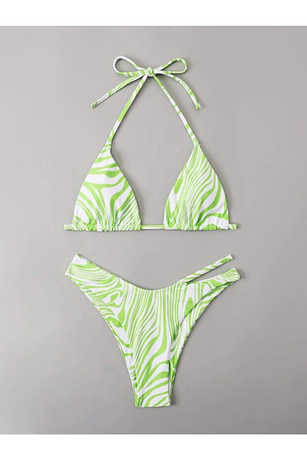 Bikini Set with Line Pattern Detail - 3