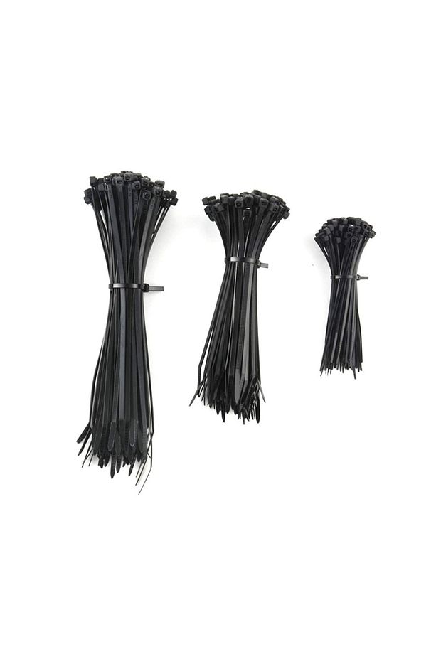 Plastik Kablo Bağı Cırt Kelepçe Set 100-150-250 X 2.5 Mm Siyah (20 X 3) 60 Adet - 2