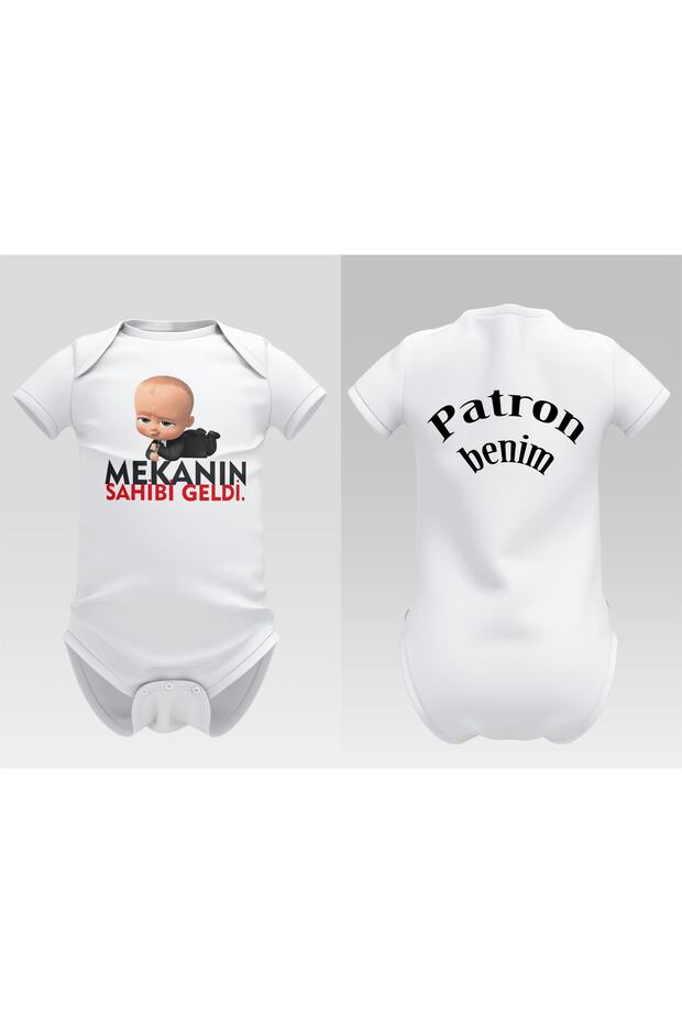 Cactus Baby Owner of the Place Front and Back Printed Baby Gift Cotton White Baby Bodysuit