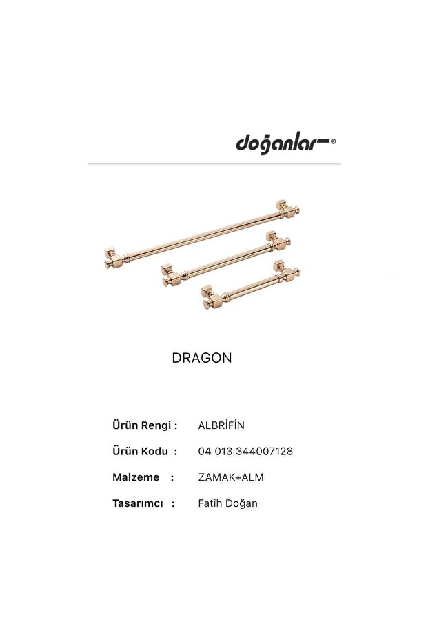 Doğanlar Dragon 192 Mm Mobilya Kulp Albrifin - 3